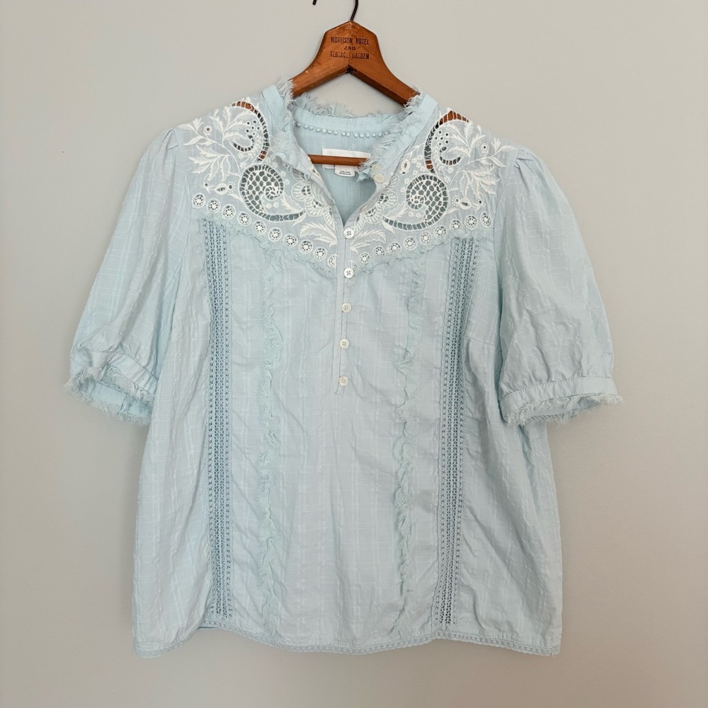 Anthropologie Coquette Lace Blouse